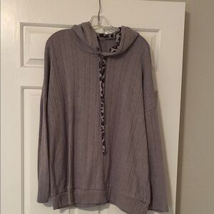 Cozy Gray Cowl Neck Sweater